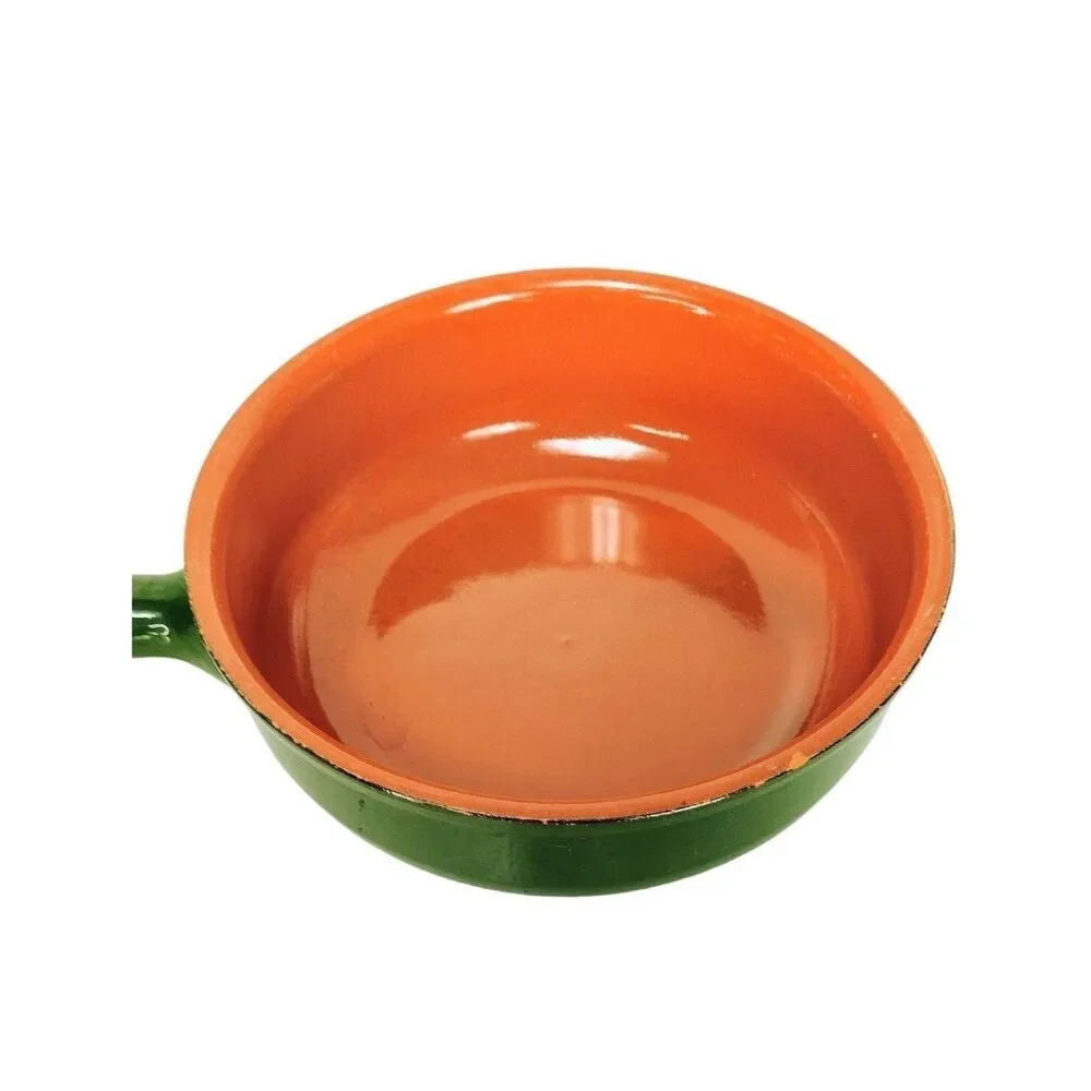 Terracotta Piral Albisola Cookware Saucier Pan Hunter Green Italy Italian 8.5